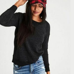 AE Black Shine Crewneck Sweatshirt